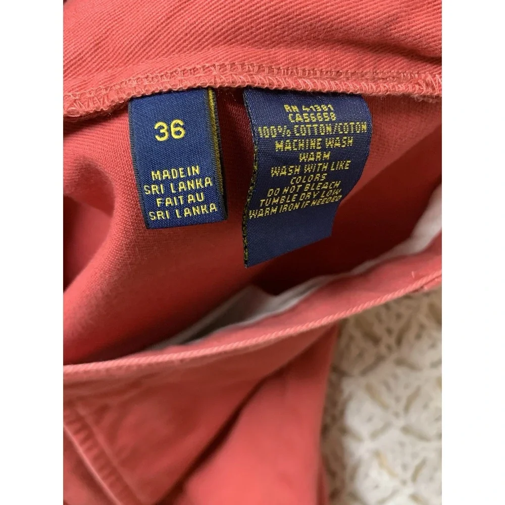 Polo Ralph Lauren Chino‎ Shorts Mens W36 L9  Flat Front Classic Pink  100%Cotton